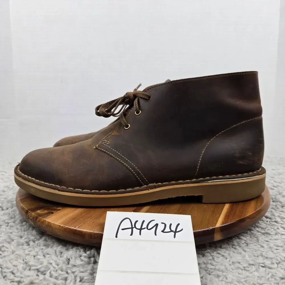 Clarks Mens 11.5M Bushacre 2 Brown Leather Distressed Daily Desert Chukka Boot